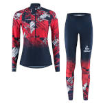 Löffler women's Cross-country ski suit WorldCup 2024 dark blue / red